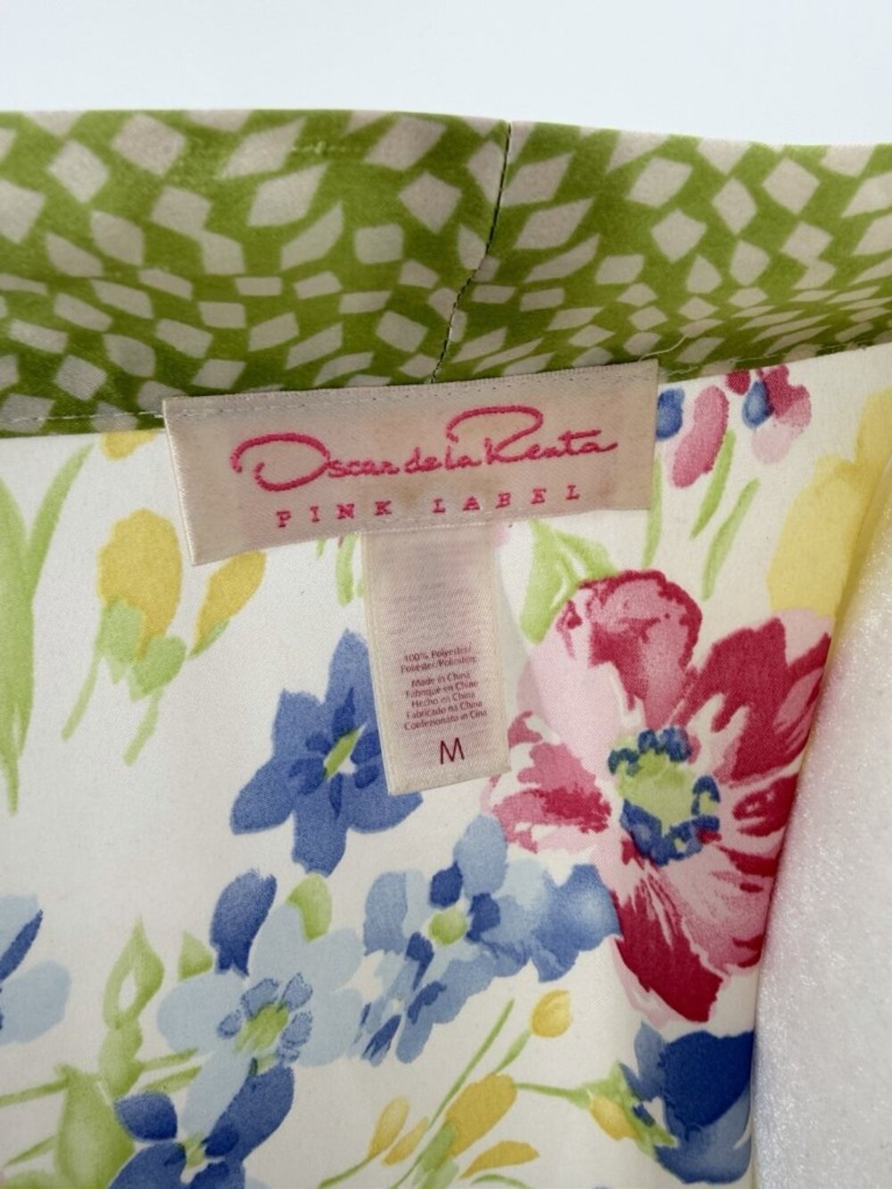OSCAR DE LA RENTA PINK LABEL Women's Multicolor Floral Silky Robe Medium - Picture 6 of 8